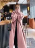 Women's Jacket's Wool Blends 2023 150kg Autumn Winter Women Long Trench Coat Office Lady Casual Zipper Outwear Sleeve Hooded Maxi Dress 230923