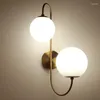Wall Lamp Modern Nordic Glass Meta Black/gold Ball Retro Vintage E27 Loft For Cafe Bedroom Foyer