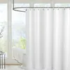 Cortinas de ducha Cortinas de ducha blancas Cortina de baño gruesa impermeable Cortina de partición de tela de poliéster de color sólido Accesorios de baño para el hogar 230923