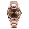 Top hoogwaardige horloge vrouwen date horloges geel rosé goud president gezicht grote date automatische monteurs horloge waterdicht roestvrij staal 41 mm heren horloge