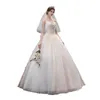 Damen-Brautkleider mit Spitze, Damen, weiß, trägerlos, Prinzessin-Brautkleider, Champagner-Kleider mit Schleppe 23W6