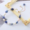 Charm Bracelets Baroque Pearl Bracelet Ethnic Style With Natural Freshwater Irregular Shape Blue Beaded Fashion Jewelry For Women Free Ship