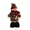 Nieuwe kerst vintage hennep sneeuwvlok geruite stof telescopische pop kerstversiering decoratie decoratie ornamenten