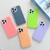 Jelly Liquid Silicone Case For iPhone 15 Pro Max 14 13 12 11 Candy Color Soft Full Body Protection Cover Conque with Retail Package