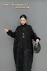 Женская куртка из смесовой шерсти, осень 2023, женское длинное пальто с пылью, свободная куртка с v-образным вырезом, куртка с длинными рукавами Falbala, элегантное платье 230923