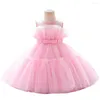 Mädchen Kleider Sommer Kinder Lila Knielanges Prinzessin Kleid Rosa Tüll Geburtstag Party Ballkleid Weiß Karneval Festzug Kostüm für 1-6 Jahre