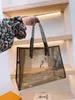 Totes 2023 Fashion Designer Bags Transparent Jelly Tote Bags Ladies Tote Bag One Shoulder Crossbody Large Shopping Bag 2 Piece Set PVC 10 Styles 41 cm