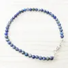 MG0148 HELA NTURAL LAPIS LAZULI ANKLET HANDAMDE STONE KVINNA MALA PEADS ANKLET 4 MM Mini Gemstone Jewelry237T