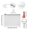 Kozmetik Çantalar Kılıflar 10 PCS Torba Set Isı Transferi Boş DIY Tuval Kalem Kılıfı Zipper Makyaj Depolama Yuvarlak Akrilik Anahtarlık