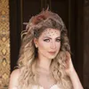 バンダナの女性結婚式の魅力者ハットバンケット魅力者ブライダルヘアアクセサリーヴィンテージヘッドピースティーパーティーミスブライド