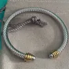 Draht-Armband, gedrehte Armbänder, Edelstahl-Schmuck für Neb-Frauen, Gold-Sier-Perlen-Kreuz-Manschettenarmband, Schmuck, Designer, Party, Hochzeit, Geschenk, Großhandel