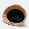 Stingy Brim Hats Winter Warm Bucket Lamb Wool Faux Fur Fisherman Hat Women Thicken Plush Panama Caps Outdoor Keep Fishing Unisex 230916