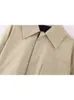 Jaqueta feminina misturas de lã traf outono 3 mulheres retalhos curto trincheira moda feminina blusão casual único breasted jaquetas casacos 230923