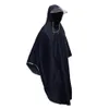 Uomo Donna Ciclismo Bicicletta Bici Impermeabile Mantella antipioggia Poncho Cappotto antipioggia antivento con cappuccio Copertura per scooter blu navy 201016299I