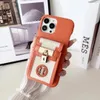 iPhone 15 Pro Max Case Crossbody Shoulder Lanyard Phone Case Case Case Case 14 Pro Max 12 13 11 모바일 커버 럭셔리 브랜드 지갑 지갑 카드 포켓 홀더 케이스