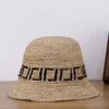 Frais casquettes de balle chapeaux INS été Lafite lettre F imprimer petit bord chapeau de pêcheur été parasol chapeau crème solaire chapeau WOMAN266M