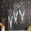 White Dream Catcher Fashion Pendants Half Moon Shape Dreamcatchers for Kids Room Wall Hanging Decoration Handmade Feather Wedding Craft Gift 122572