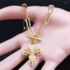 Collane con ciondolo Acciaio inossidabile Cuore Croce Gesù Collana girocollo Colore oro Preghiera Regalo Gioielli Collier Acier Inoxydable N6012S07