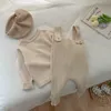 Conjuntos de roupas Outono Malha Babys Coreano Calças de cor sólida para meninas Casual Pit Strap Set Baby Fashionable 230923