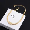 Shiny 18k Gold Plated Chain Choker Halsband Designer Rhinestone Letter Nalband Armband Högkvalitativa smycken Tillbehör för kvinnor Bröllopsfestälskare gåvor