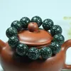 Strand Genuine Hetian Green Jade Bracelet Men Women Natural Jades Stone Round Beads Elastic Beaded Bangle Lucky Amulet Bracelets Gifts