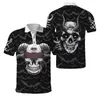 Polos Polos Horror Skull Mens Polo koszule Summer Casual krótkie rękawie moda hip hop street w stylu T -koszulka bluzka męska ubrania