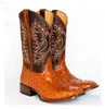 Bottes hommes femmes unisexe mi-mollet Western Cowboy bottes de broderie mâle automne extérieur en cuir Totem Med talon bottes conçues à la mode