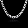 12 mm Curb Chain Necklace For Men Silver 925 Halsband kedja Choker Man Fashion Male Jewelry Wide Collar Torque Colar241f