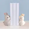 Decorative Objects Figurines Lovely Rabbit Bookend Bunny Book Ends Stand Holder Bookends for Desk Office Home Shelf Ornaments 230923