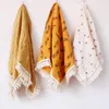 Blankets Swaddling Cotton Baby Muslin Blanket born Receiving Blanket Baby Stuff for Toddler Swaddle Wrap Tassel Gauze Bedding Stroller Nap Throw 230923