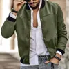 Men's Jackets Autumn Winter Vintage Suede Jacket Men Stand Collar Long Sleeve With Zipper Button Short Coats Solid Color High Street