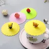 Cups Saucers Kawaii Bowknot Anti-Dust Silicone Lids For Tea Cup Cover Coffee Vasos De Plastico Suction Seal Cap Gifts