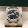 Versão mais recente relógio de luxo 41mm ICE BLUE BAGUETTE PLATINUM DIAL Mens Steel Bracelet Watch 228396 228396 Automatic Mens Fashion Me2454