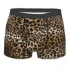 Underbyxor tryckta boxare shorts trosor män leopard mönster underkläder djur päls hudstruktur mitt midja för homme plus storlek