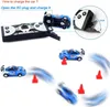 Electric Mini RC Car Creative Coke Can Pocket Racing Car Toys With LED Lights Micro Racing Car Gravity Sensor Cell Phone Remote Control 3 Modes Gifts for Kids