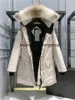 Kanadensiska designer kvinnor gooses rockar jacka kvinnor ner jackor parkers vinter huva var varm kvinnlig vindtät jacka