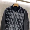 Herrjackor designer vinter 100% ulljacka jacquard mens varsity jackor fårskinn skarv blixtlås cardigan varm kappa förtjockad baseball uniform