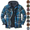 Jaquetas masculinas inverno xadrez jaqueta de algodão para homens casual harajuku casaco com capuz moda bombardeiro camping blusão homem roupas 230923
