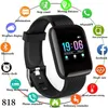 116plus relógio inteligente masculino pressão arterial à prova dwaterproof água smartwatch feminino monitor de freqüência cardíaca fitness rastreador relógio esporte para android ios 818dd