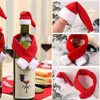 Other Event Party Supplies Christmas Wine Bottle Cover Set Golden Velvet Dress Clothes Cap Bag Sleeve Xmas Year Dinner Table Decoration 230923