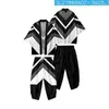 Roupas étnicas Harajuku Tradicional Preto Geometria Imprimir Terno de Duas Peças Yukata Mulheres Kimono Shorts Japonês Cardigan Homens Cosplay Haori