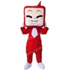 Performance Red TV Mascot Costumes Halloween Cartoon Character Outfit Suit Xmas Outdoor Party Outfit unisex PREMOTIONAL REDLÄGGREDSER