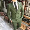 Herenkostuums Slim Fit Double Breasted Pak voor mannen 2-delig Lichtblauw Bruiloft Smoking Bruidegom 2023 Piekte revers Aangepaste man mode kostuum