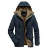 Mens Down Parkas Thick Warm Trench Winter Parka Men Fleece Hooded Jacket Coat Military Cargo Jackets Plus Size Velvet 230923