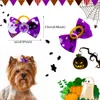 Odzież dla psów 20pcs Bowknot z Diomand Shiny Hairing Rubber Band Halloween Puppy Akcesoria do małego zwierząt domowych 230923