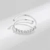 Cluster-Ringe, 925er-Sterlingsilber, drehbarer Perlenring, Stressabbau, Anti-Angst-Geschenk für Tochter, verstellbare Öffnung