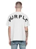 Purple Brand Tee Regular 100% Coton Courbe Mot-symbole Blanc Brillant T-Shirt