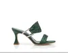 Dark Green Satin Wedding Party Sandały Sandały Mody 36-42 Cool