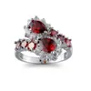 Bague de doigt en rubis rouge CZ, or blanc rempli de fête de fiançailles, de mariage, Sz6-10259U