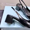 Дизайнеры для обуви дизайнеры сандалии классики треугольника пуговица Slingback 100% подлинная кожа 4,5 см котенка для женской сандалии 35-41 desig 47